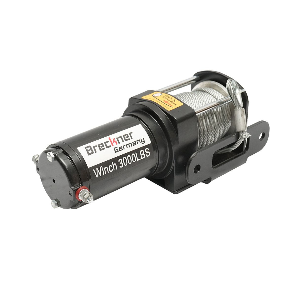 Troliu electric cu telecomanda 12V, 1,6T (3000lbs) cablu otel 5x11m, solenoid 100A Breckner Germany